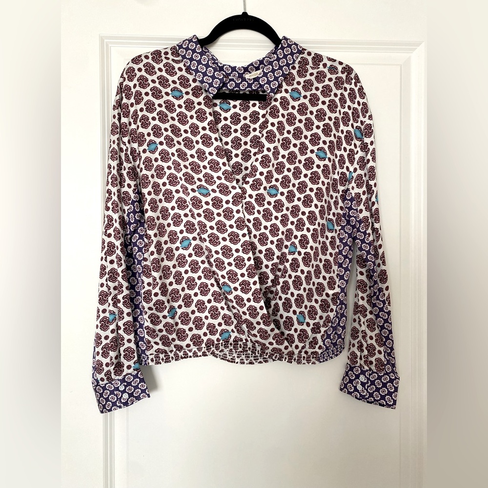 MAJE - Purple & Maroon Paisley Blouse Sz 1